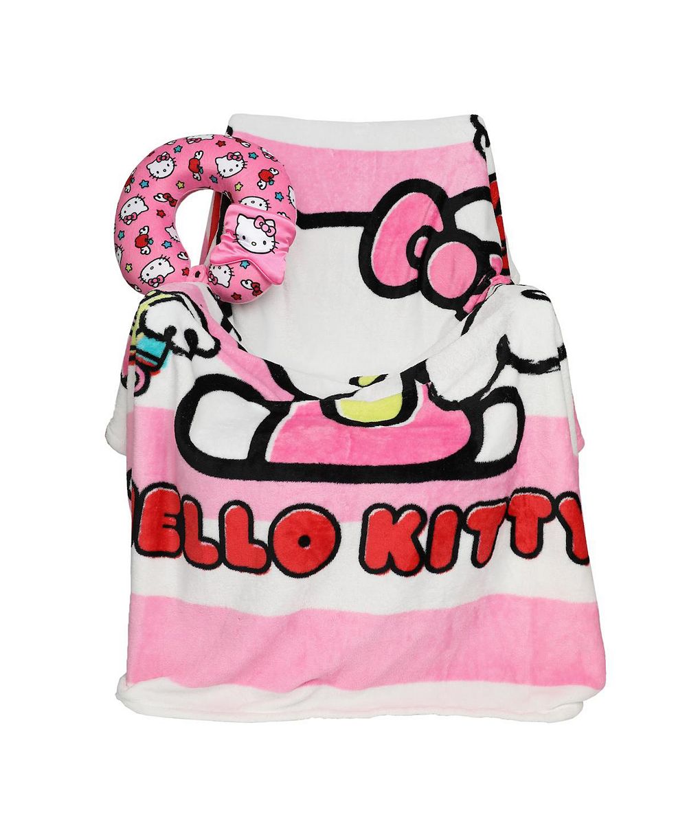 Hello Kitty дорожный набор для взрослых с подушкой для шеи, маской для глаз и пледом