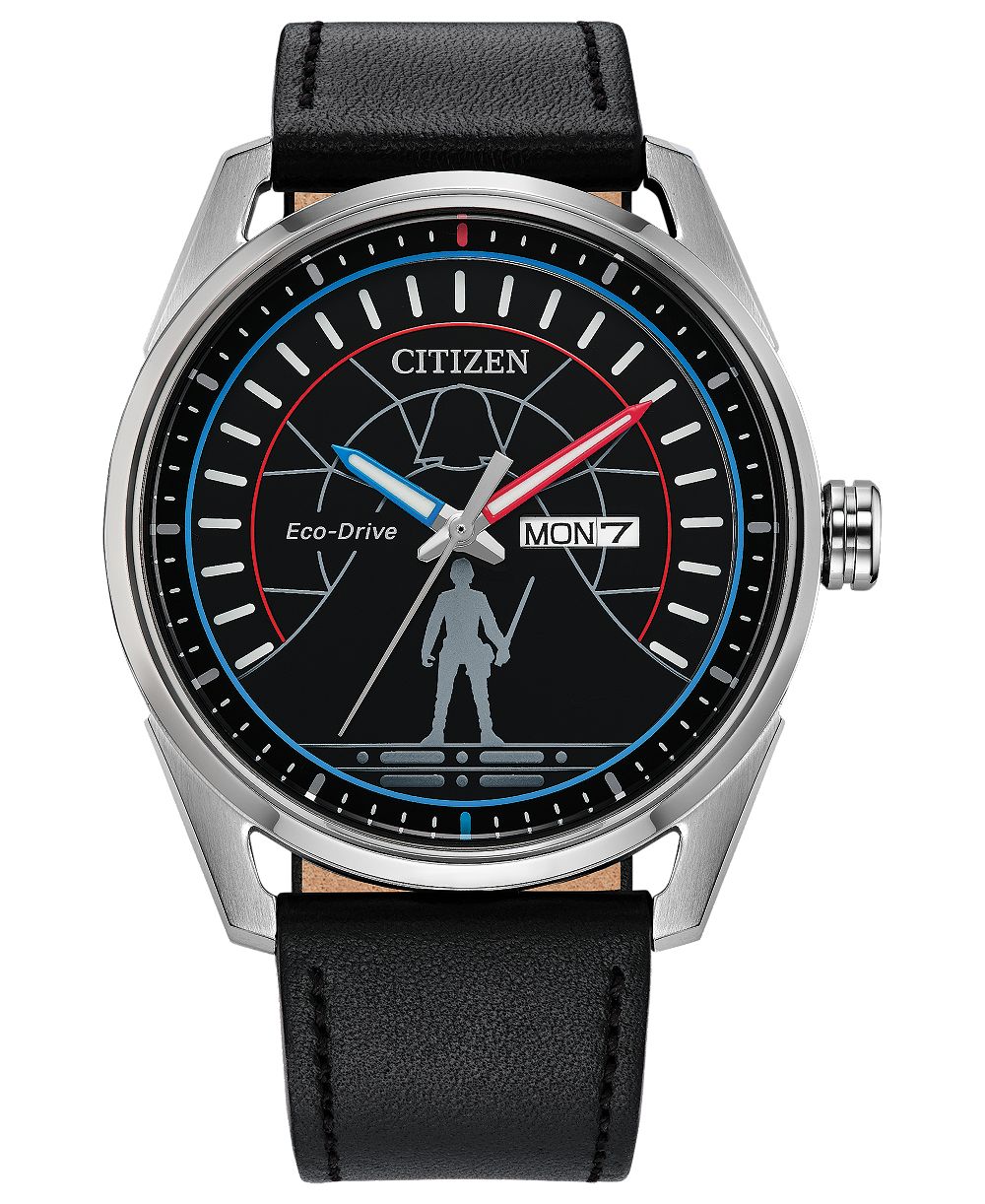 Citizen Men's Duel Black Leather Strap Watch 42mm