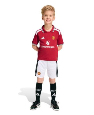 adidas Toddler Boys' 2T-5T Manchester United Heat-Sealed Team Crests Jersey and Shorts, 2-Piece Set