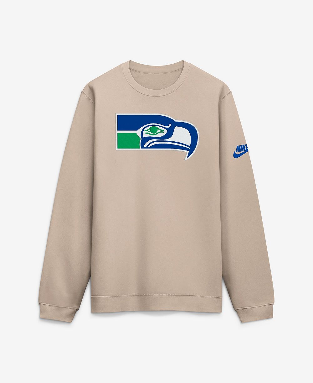 Nike Men's Seattle Seahawks Rewind Club Throwback Long Sleeve Sweatshirt