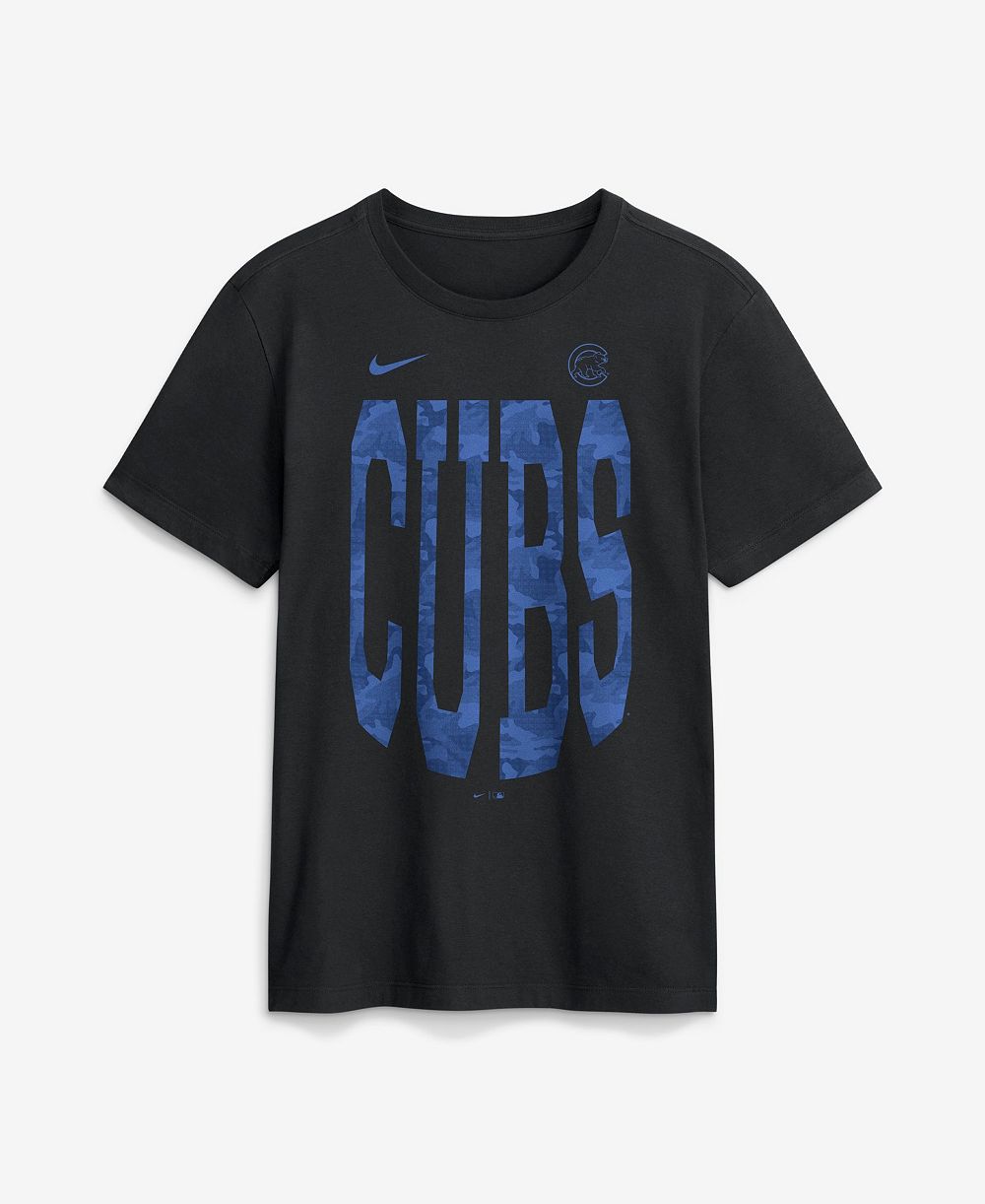 Nike Men's Chicago Cubs Camo Velocity Victor Crewneck T-Shirt