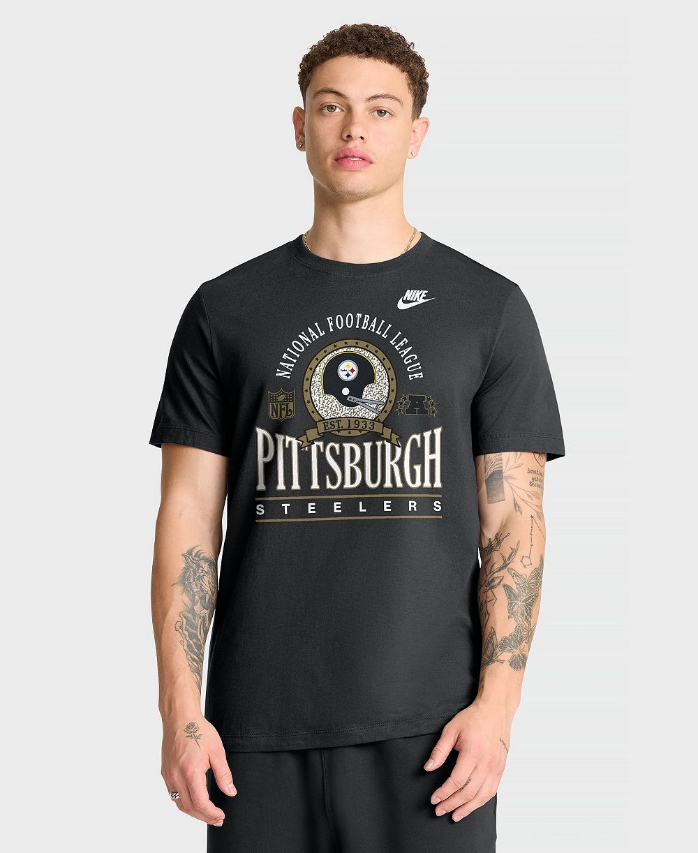 Nike Men's Rewind Essential Pittsburgh Steelers Screen-Printed Throwback T-Shirt