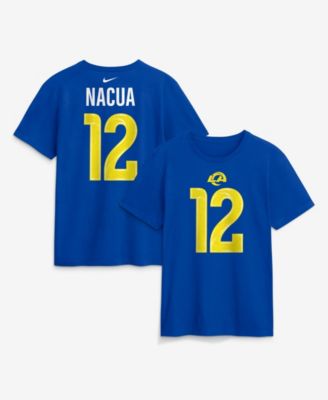 Мужская футболка Nike с круглым вырезом с именем и номером Puka Nacua Los Angeles Rams