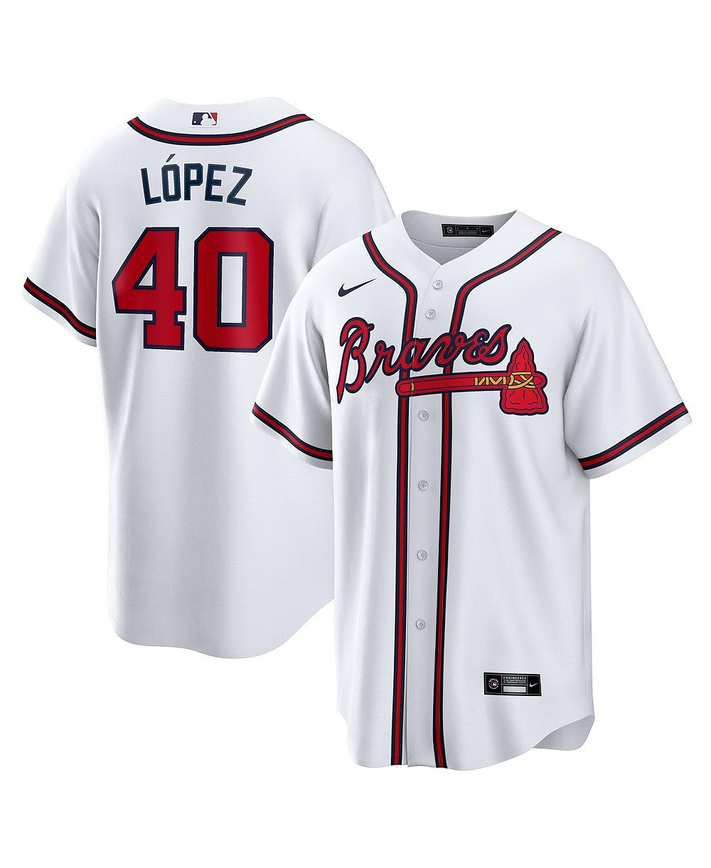 Nike Men's Atlanta Braves Reynaldo Lopez Relaxed-Fit Home Replica Jersey