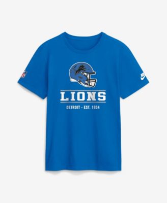 Nike мужская футболка Dri-FIT с длинным рукавом и принтом Detroit Lions для больших размеров