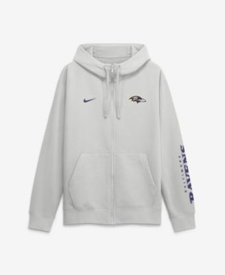 Nike мужское худи с капюшоном и полной молнией из ткани скаба, Baltimore Ravens, Cool Down Club