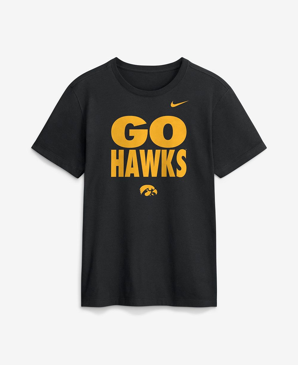 Nike Men's Iowa Hawkeyes Sideline Slogan Crewneck T-Shirt