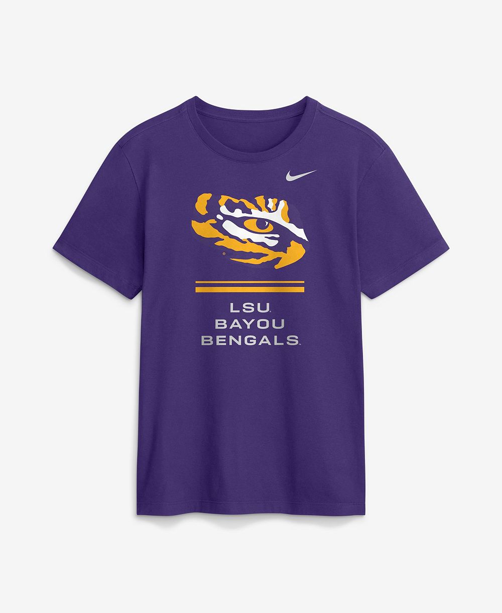 Nike Men's LSU Tigers LSU Sideline Crewneck T-Shirt