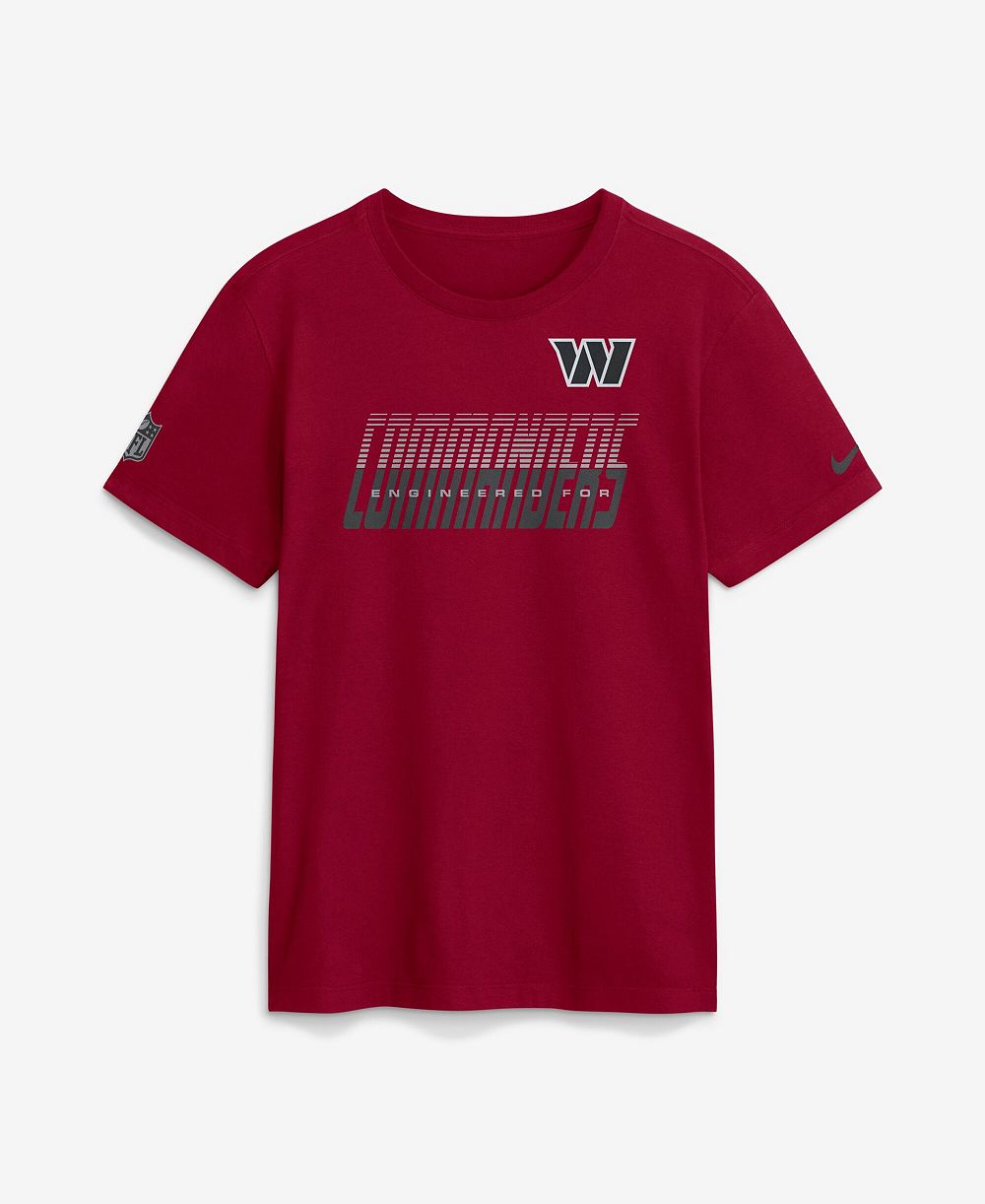 Мужская футболка Nike Washington Commanders Sideline Team Issue с экранной печатью