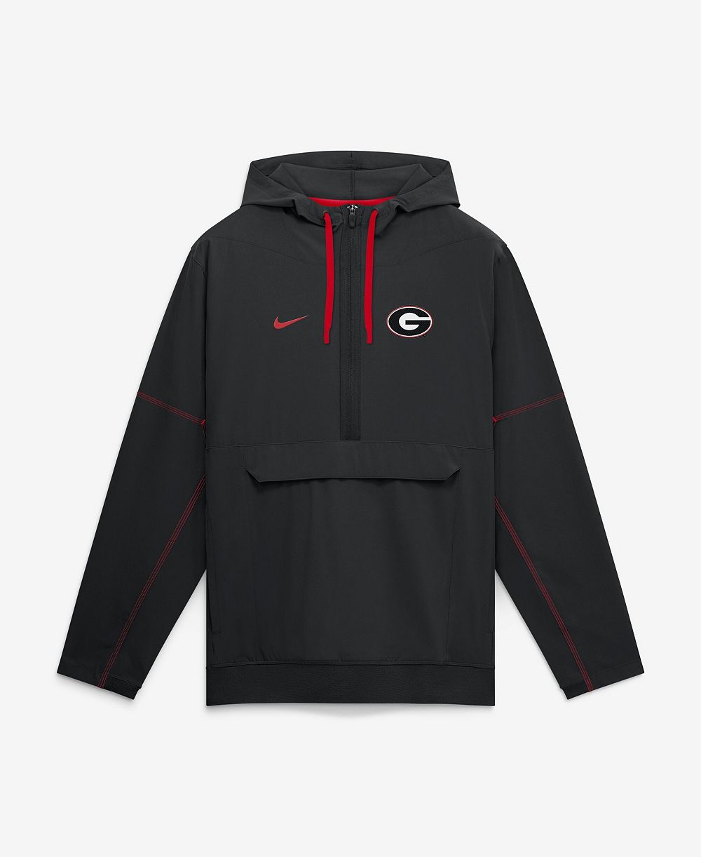 Худи Nike Georgia Bulldogs Georgia Sideline Anorak Half-Zip для мужчин