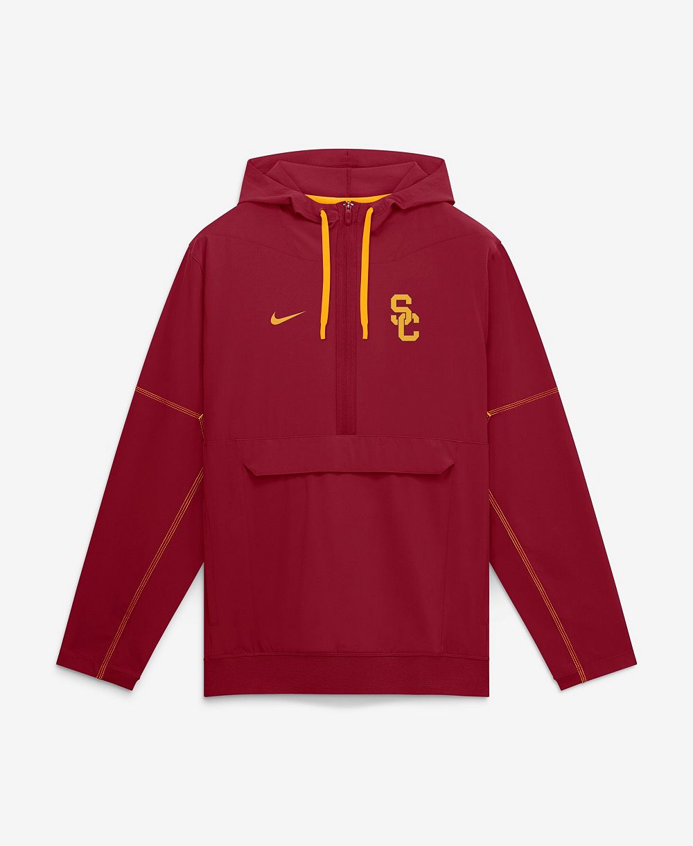Nike Мужское худи-анорак USC Trojans с молнией на полпути