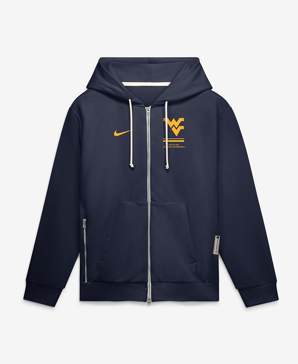 Nike Мужское худи из флиса West Virginia Mountaineers 2026 Sideline Standard Issue Full-Zip