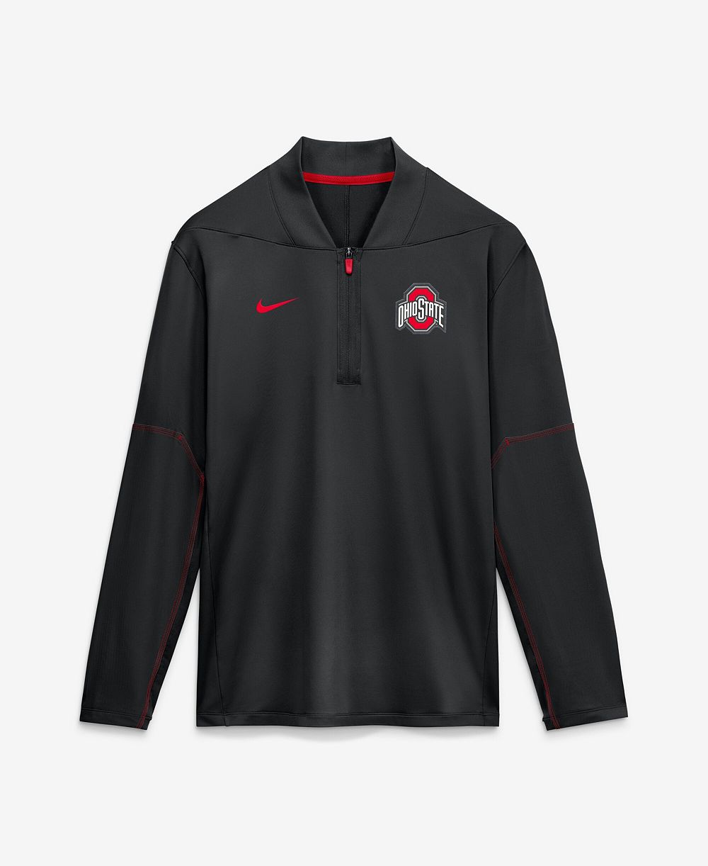 Nike Men's Ohio State Buckeyes 2026 Sideline Midweight Long-Sleeve Half-Zip Pullover Sweatshirt