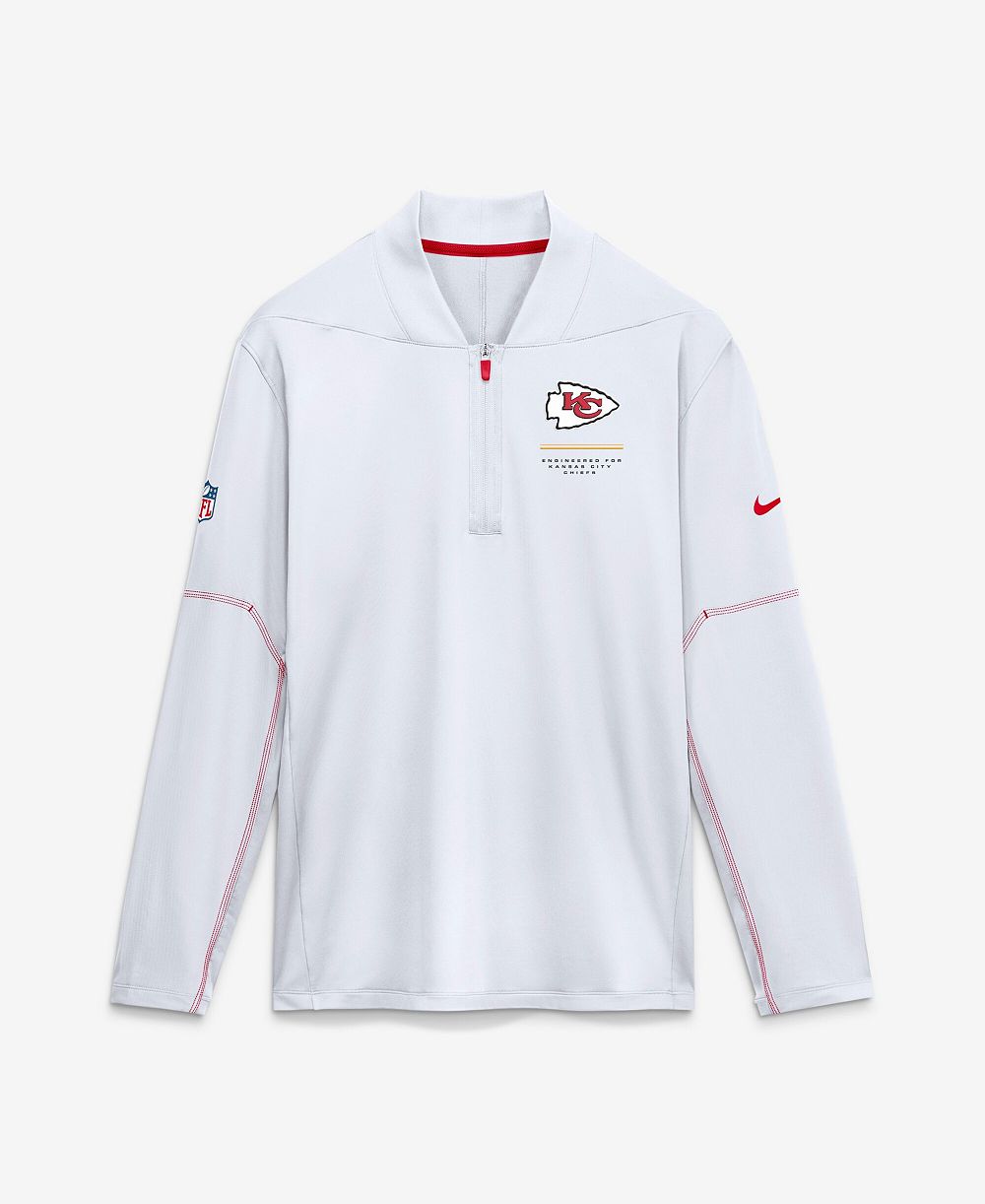 Nike мужской свитшот с длинным рукавом и половинной молнией Kansas City Chiefs для боковой линии