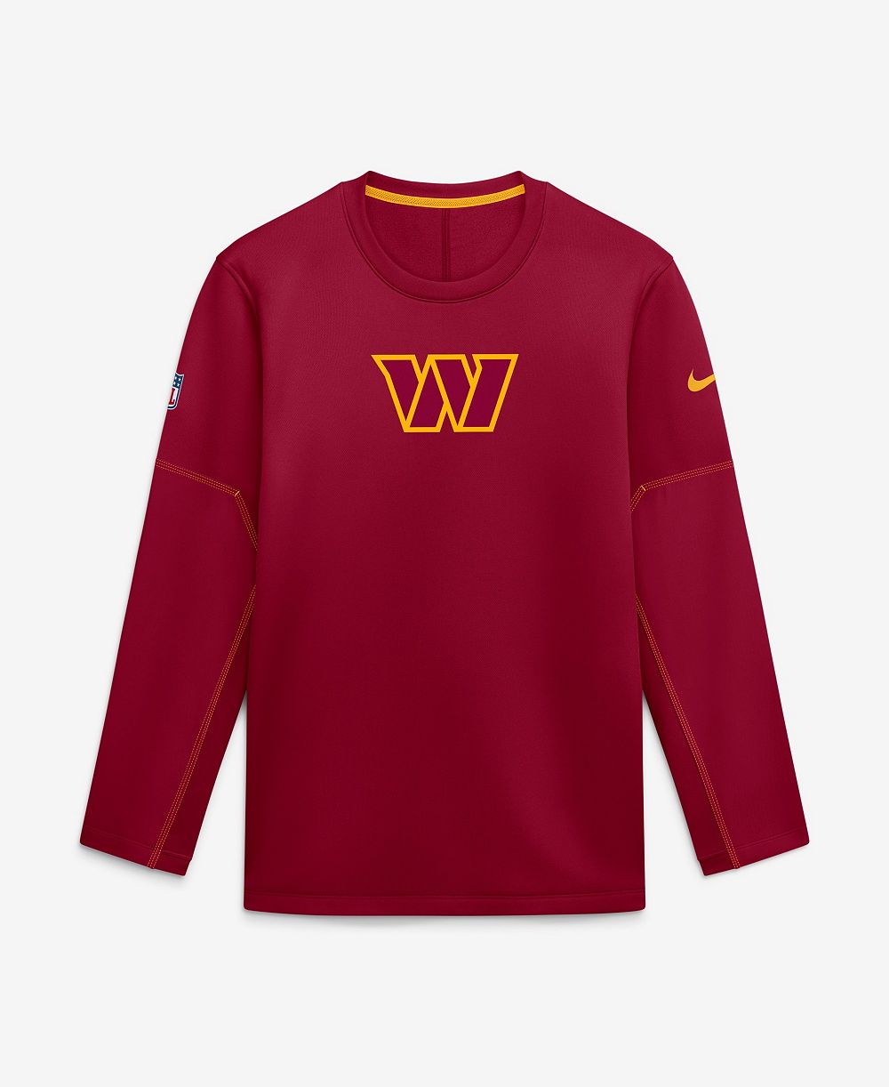 Nike Мужская толстовка Washington Commanders Sideline Coaches с круглым вырезом