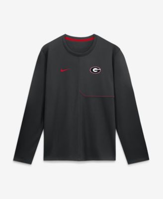 Nike мужская футболка с длинным рукавом и круглым вырезом «Джорджия Булдогс» для тренера на боковой линии