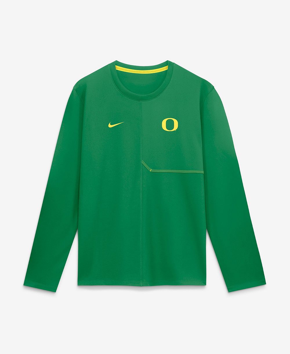 Мужская футболка Nike с длинным рукавом и круглым вырезом, Oregon Sideline Coach