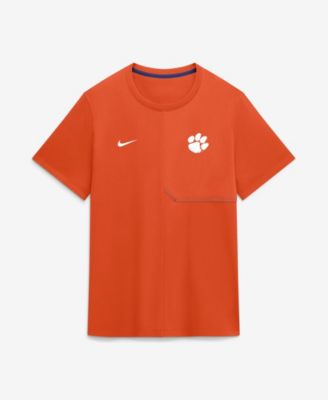 Nike мужская футболка с коротким рукавом и круглым вырезом Clemson Tigers для тренеров с боковой линии