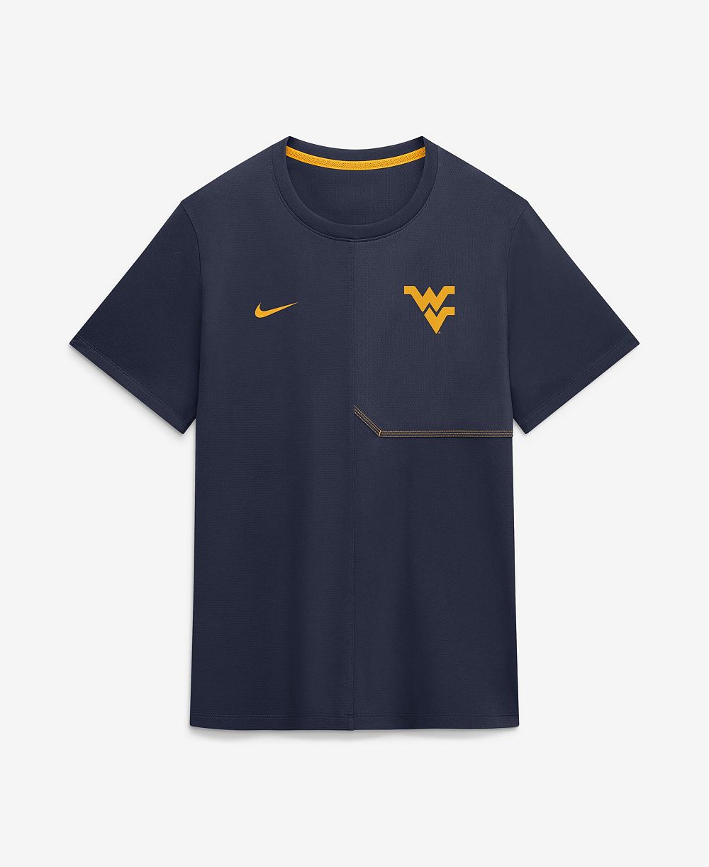 Nike Мужская футболка West Virginia Sideline Coach с сетчатыми панелями