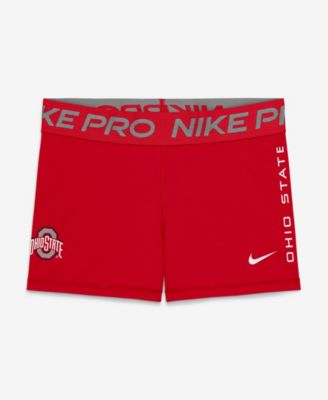 Nike Women's Ohio State Buckeyes Pro Dri-FIT Mid-Rise Shorts, 2.8" Inseam