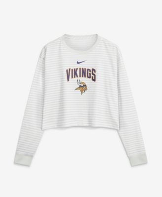 Nike Women's Minnesota Vikings Long-Sleeve Loose-Fit Crewneck Crop Top