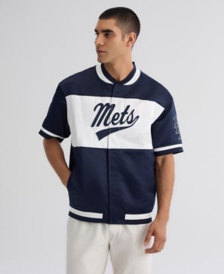 Fanatics Men's New York Mets Iconic Satin Boxy-Cropped Jacket