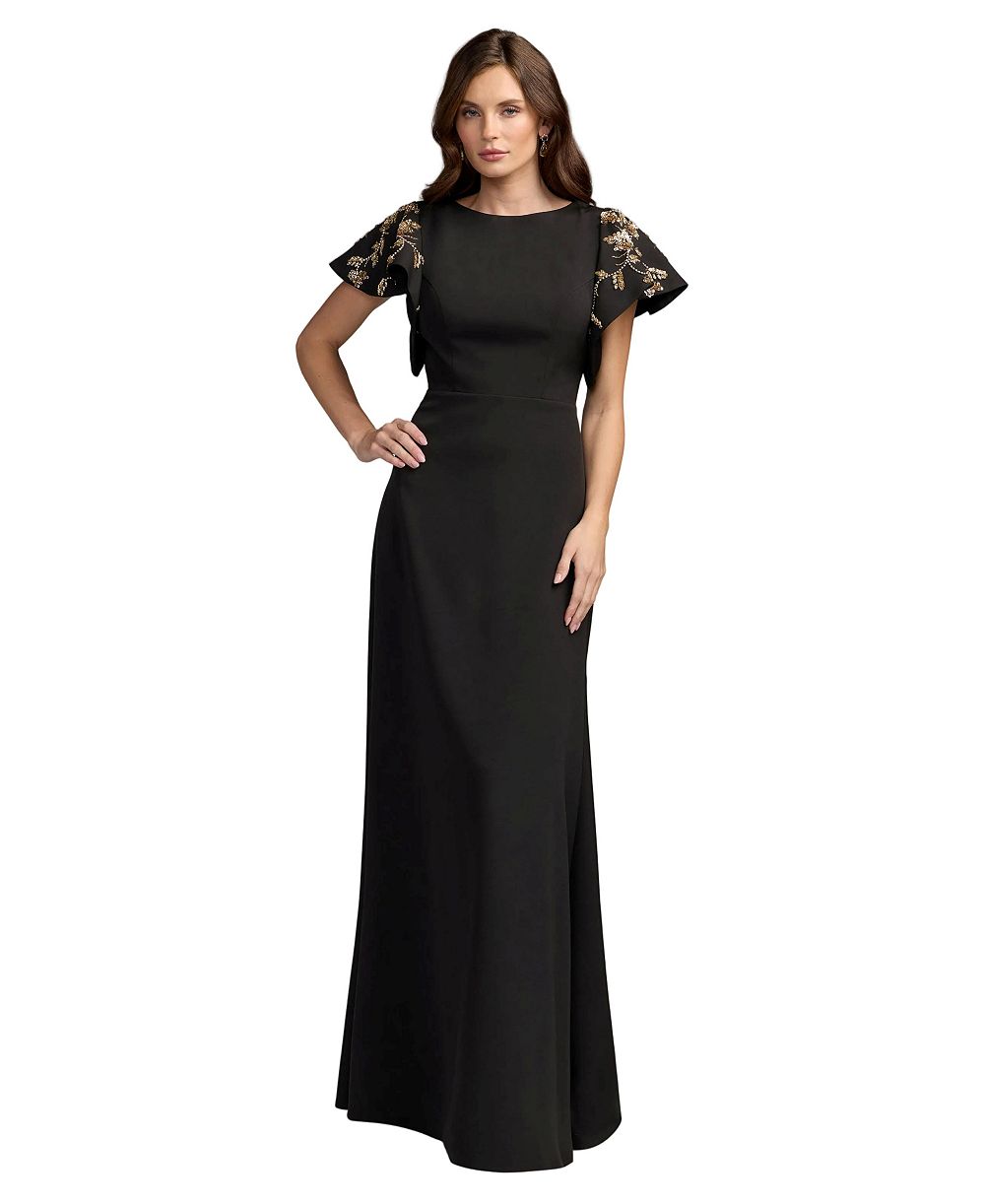 Mac Duggal Women's Embellished Flutter-Sleeve Gown