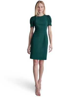 DKNY Women's Puff-Sleeve Crewneck Sheath Dress