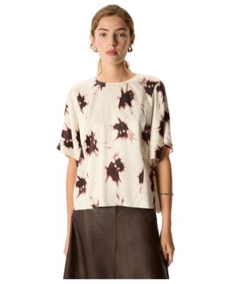 Whistles Women's Shadow Floral Short-Sleeve Blouse