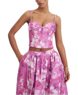 Miss Circle Women's Xamira Floral-Print Cropped Sleeveless Top