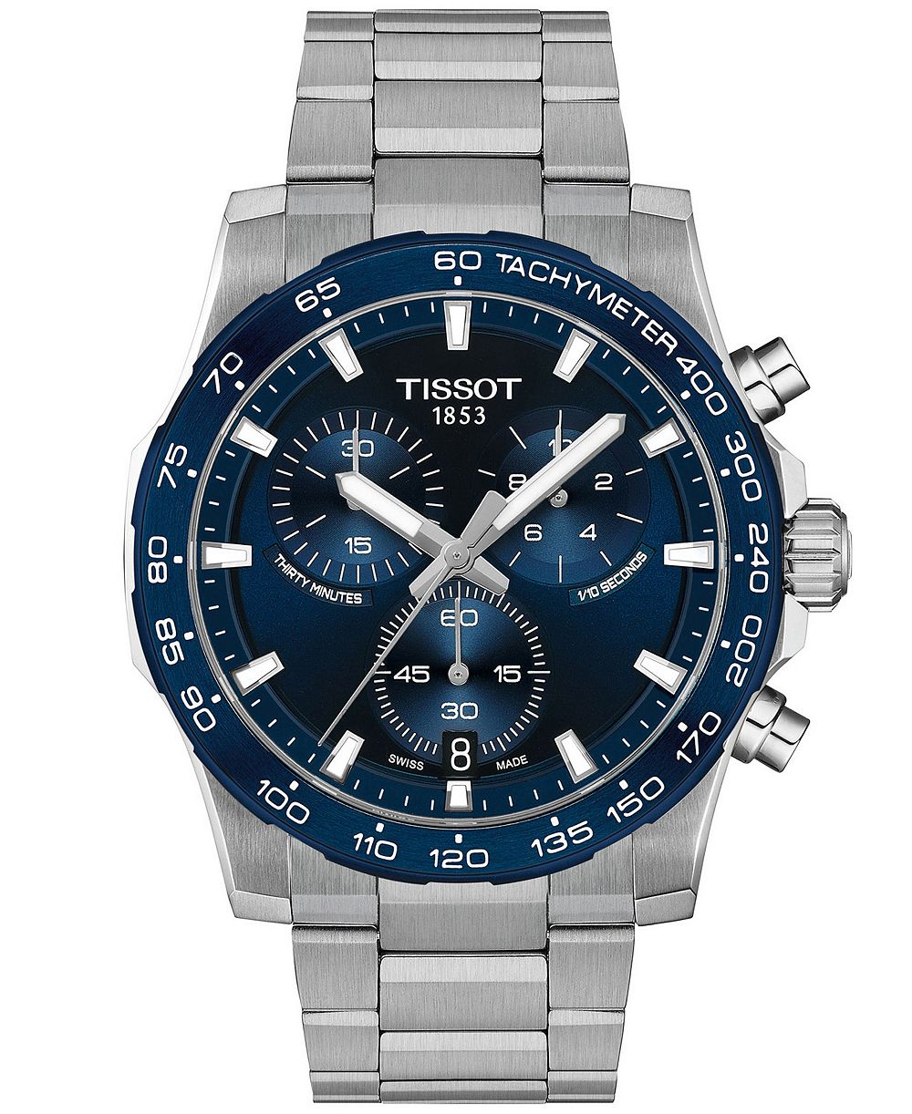 Мужские кварцевые хронографы Tissot Supersport из нержавеющей стали, 42 мм