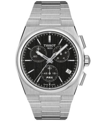 Мужские кварцевые хронографы Tissot PRX из серебристой нержавеющей стали, 41 мм