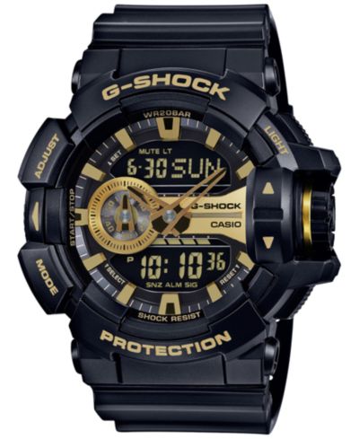 G-Shock мужские аналого-цифровые хронографы с черным резиновым ремешком, 55x52 мм GA400GB-1A9