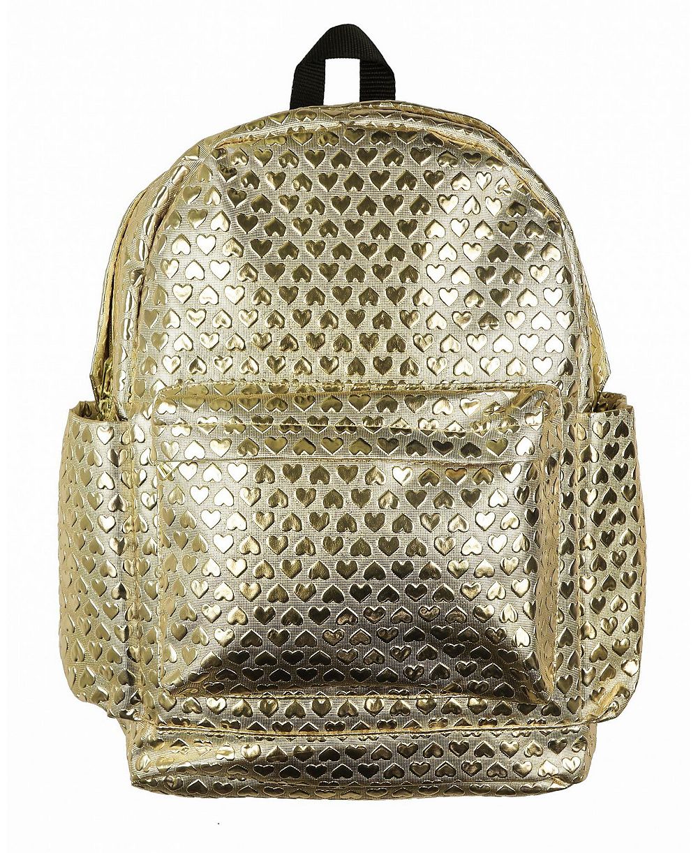 Intimo Iridescent Hearts Backpack All-Over Design 16 Inch Book Bag