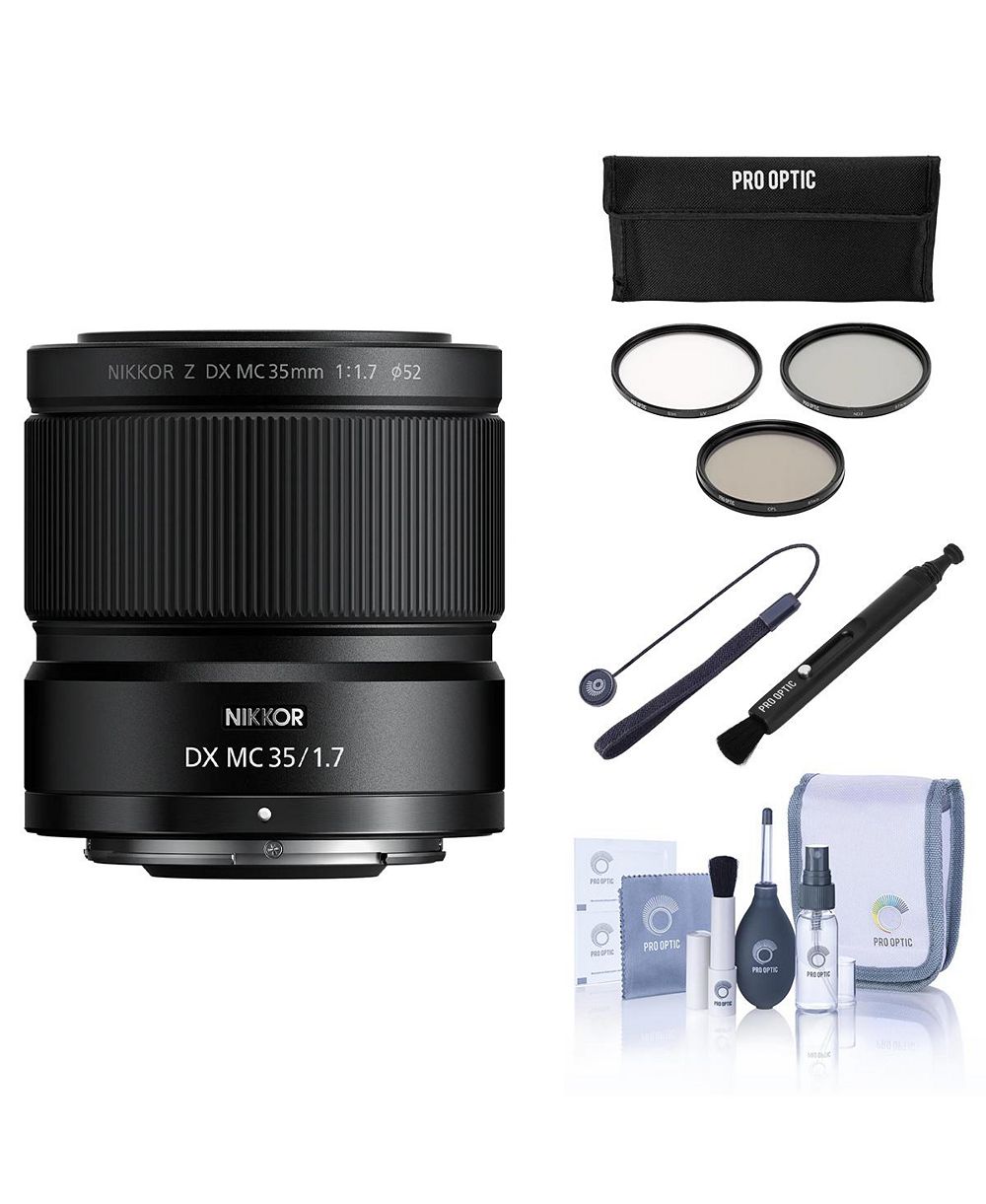 Nikon NIKKOR Z DX MC 35mm f/1.7 Lens, with 52mm Filter Kit, Lens Cap Tether