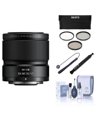 Nikon NIKKOR Z DX MC 35mm f/1.7 Lens, with 52mm Filter Kit, Lens Cap Tether