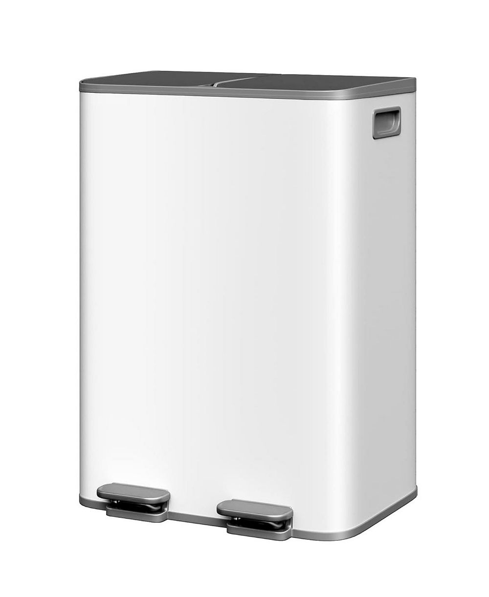 gaomon 2 x 8 Gallon Dual Compartment Kitchen Trash Can, Step Recycling Bin for Kitchen