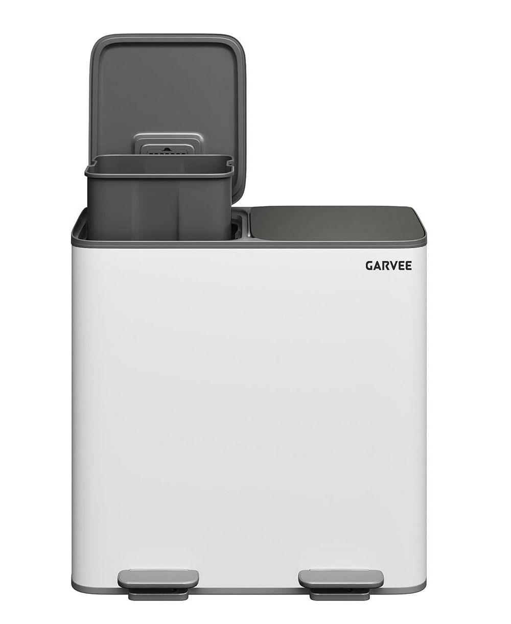 gaomon 2 x 10.6 Gal Stainless Steel Dual Compartment Step-On Kitchen Garbage and Recycling Bin