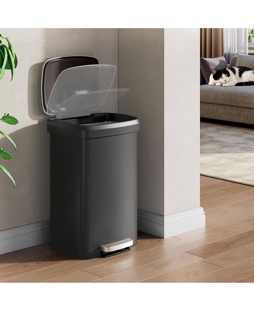 gaomon 13 Gallon Step-On Kitchen Trash Can, Soft-Close Lid, Waste Bin for Home, Office, or Kitchen Storage