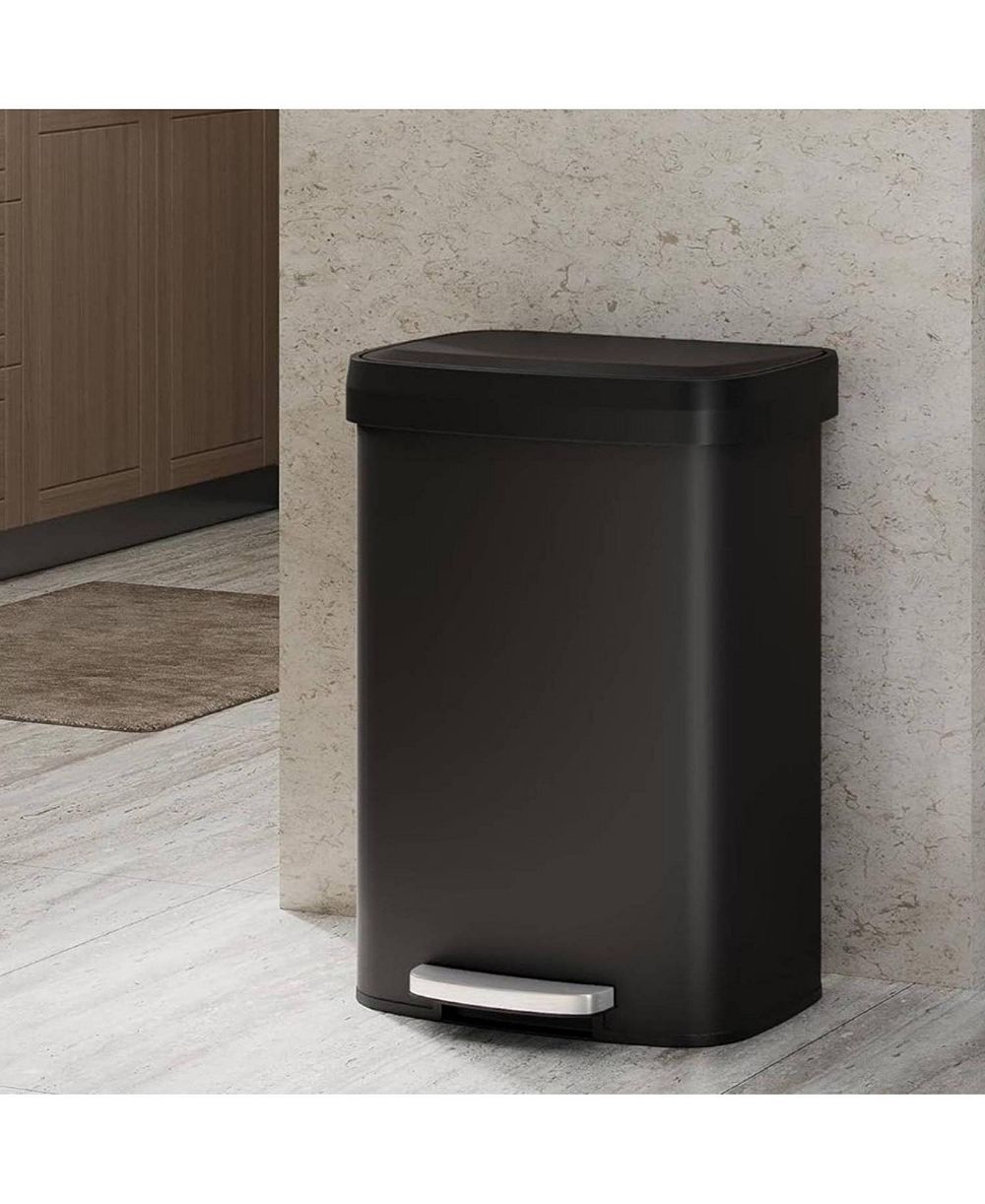 gaomon 13 Gal Step-on Kitchen Stainless Steel Trash Can, Trash Bin with Soft-Close Lid