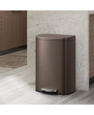gaomon 13 Gal Stainless Steel Step-On Garbage Bin, Kitchen Trash Can for Kitchen
