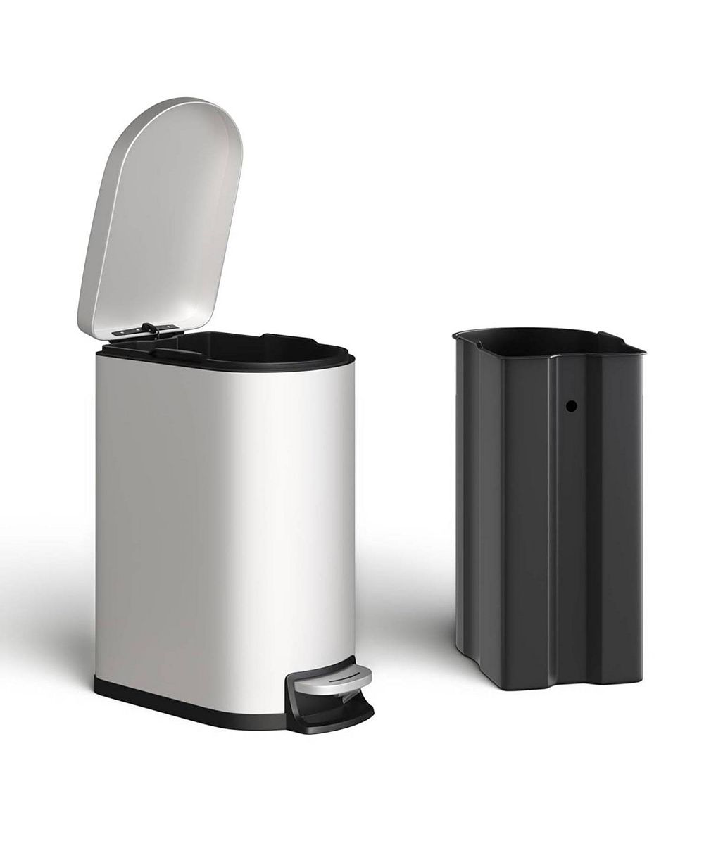 gaomon 13 Gal Slim Stainless Steel Step-On Kitchen Trash Can, Garbage Bin with Soft Close Lid