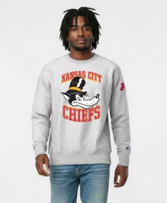 Champion Men's Silver Kansas City Chiefs Disney X Champion Reverse Weave Fleece Crewneck Sweatshirt