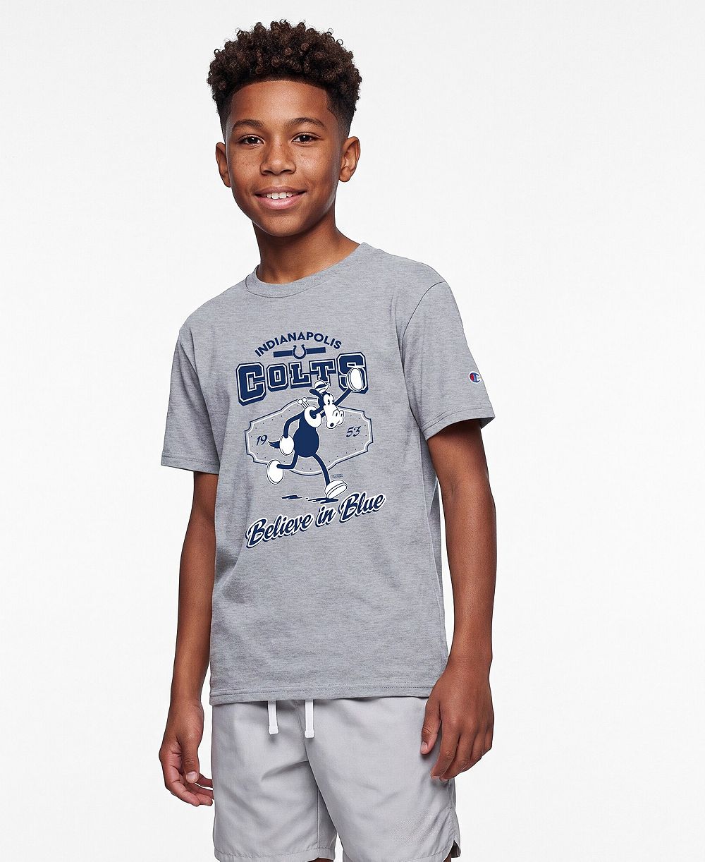 Champion футболка для мальчиков и девочек, серая меланж, Indianapolis Colts Disney X Champion