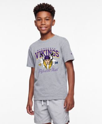 Champion Big Boys and Girls Heather Gray Minnesota Vikings Disney X Champion T-Shirt