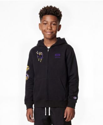 Champion Big Boys and Girls Black Minnesota Vikings Disney X Champion Full-Zip Hoodie