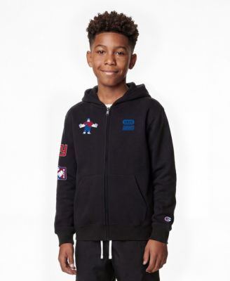 Champion Big Boys and Girls Black New York Giants Disney X Champion Full-Zip Hoodie
