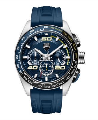 Ducati Corse Men's Quartz Chronograph Blue Silicone Strap Watch 44mm
