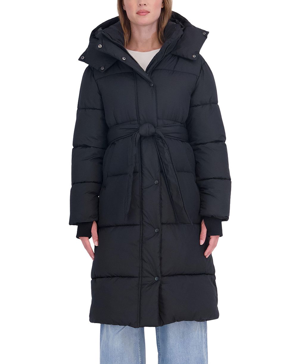 Sebby Collection Women's Long Hooded Puffer Coat