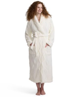Lands' End Women's Cozy Cable Plush Robe